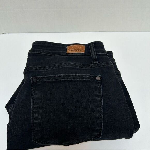 Judy Blue Juliana Black Mid-Rise Skinny Leopard Patch Jeans 13/31 Style #82168 - Picture 1 of 5